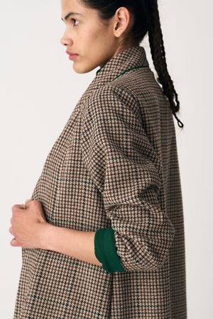 Wrap Collar Overlay Co-ord - Umber Check (Set of 3) - Three