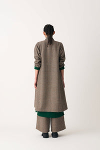 Wrap Collar Overlay Co-ord - Umber Check (Set of 3) - Three
