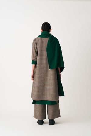 Wrap Collar Overlay Co-ord - Umber Check (Set of 4) - Three