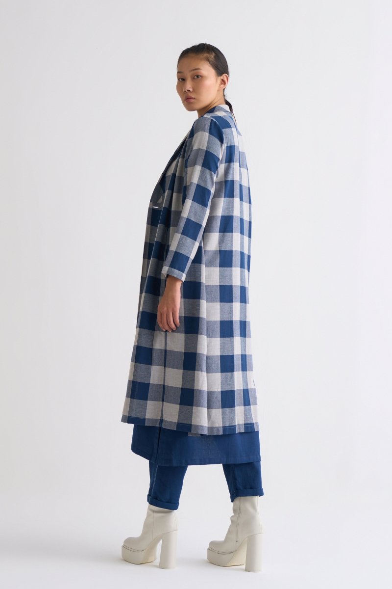 Wrap Collar Overlay - Navy Check - Three