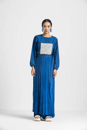 Wrap Skirt Pant - Electric Blue - Three