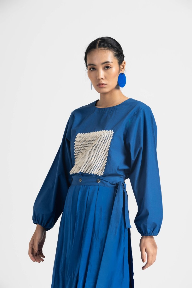 Wrap Skirt Pant - Electric Blue - Three