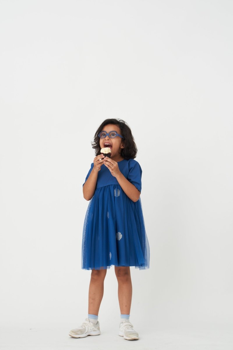 Yoke Dress - Electric Blue - Three